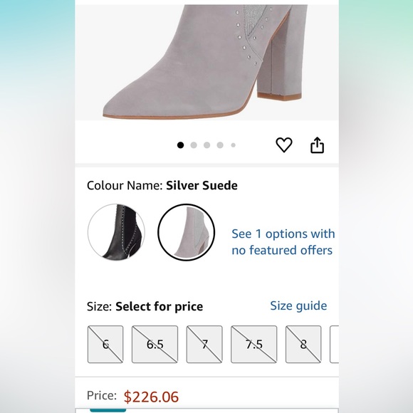 Dolce Vita Silver Ankle Bootie Boots Studded Chunky Heel Suede Leather Size 7.5 - Picture 2 of 15